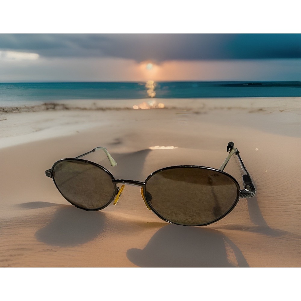 Vintage Maui Jim Beachcomber MJ 146-19 Black Polarized Glass Sunglasses Italy